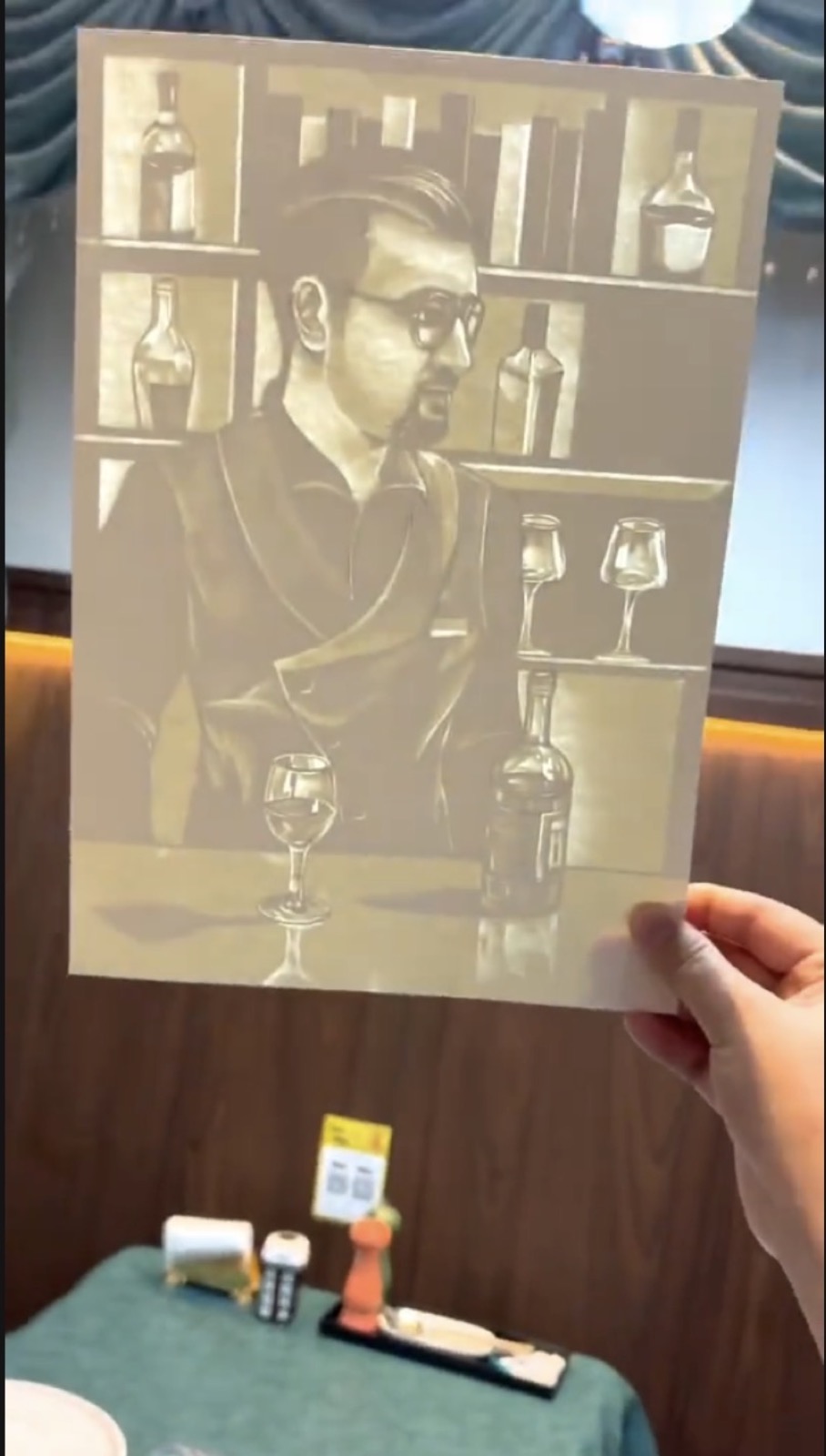 A finished single-sheet paper portrait before illumination